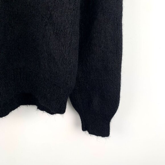 Celine Black Alpaca Wool Long-Sleeved Knitted Sweater With Animal Print Detail S - Picture 5 of 7